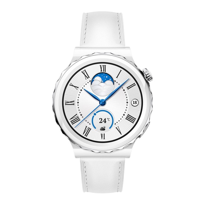 Watch GT3 Pro White Leather Strap White 43mm