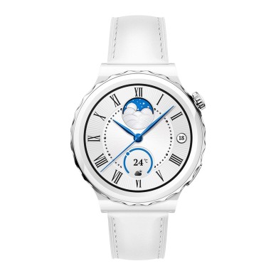 Watch GT3 Pro White Leather Strap White 43mm