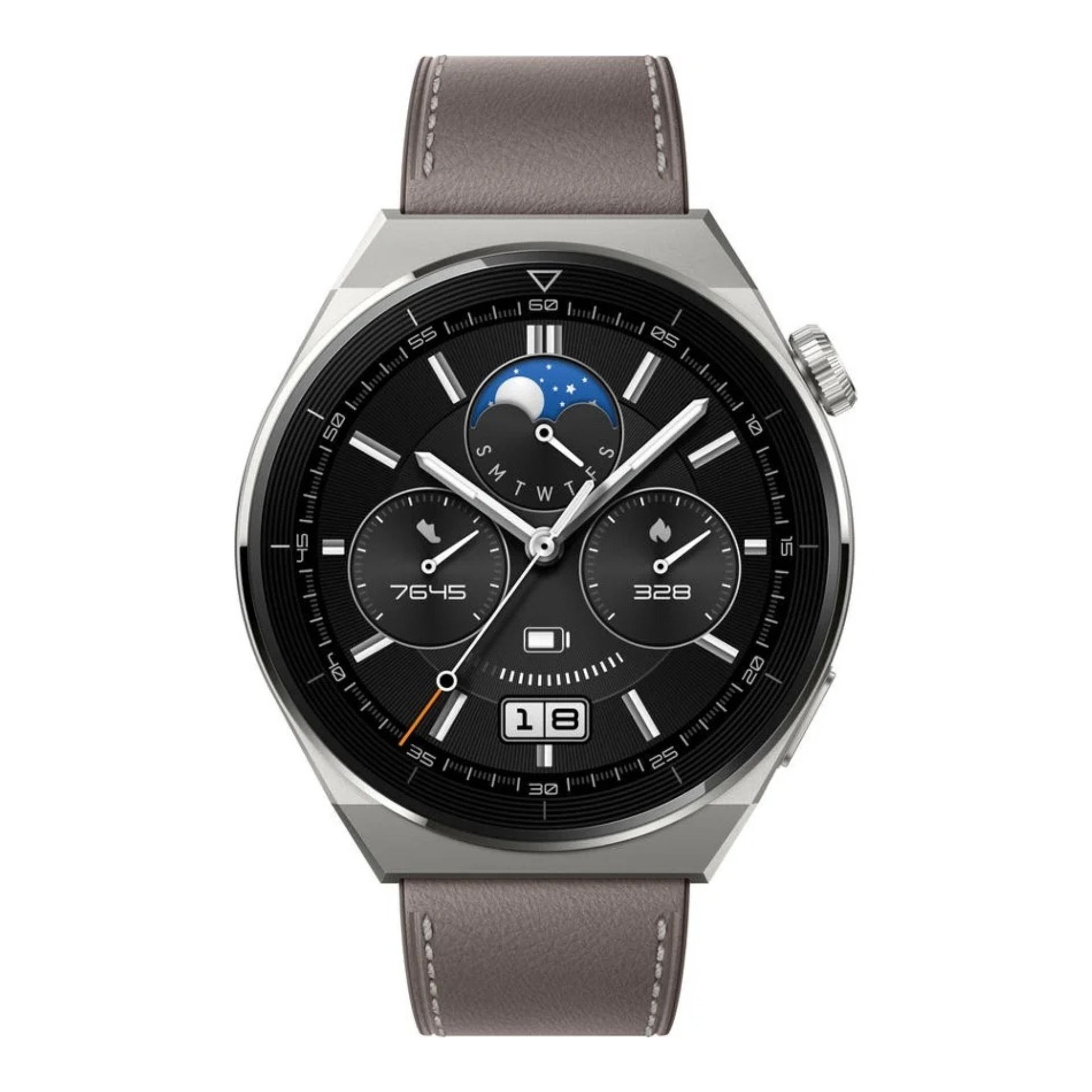 Watch GT3 Pro Titanium Leather Strap Gray 46mm